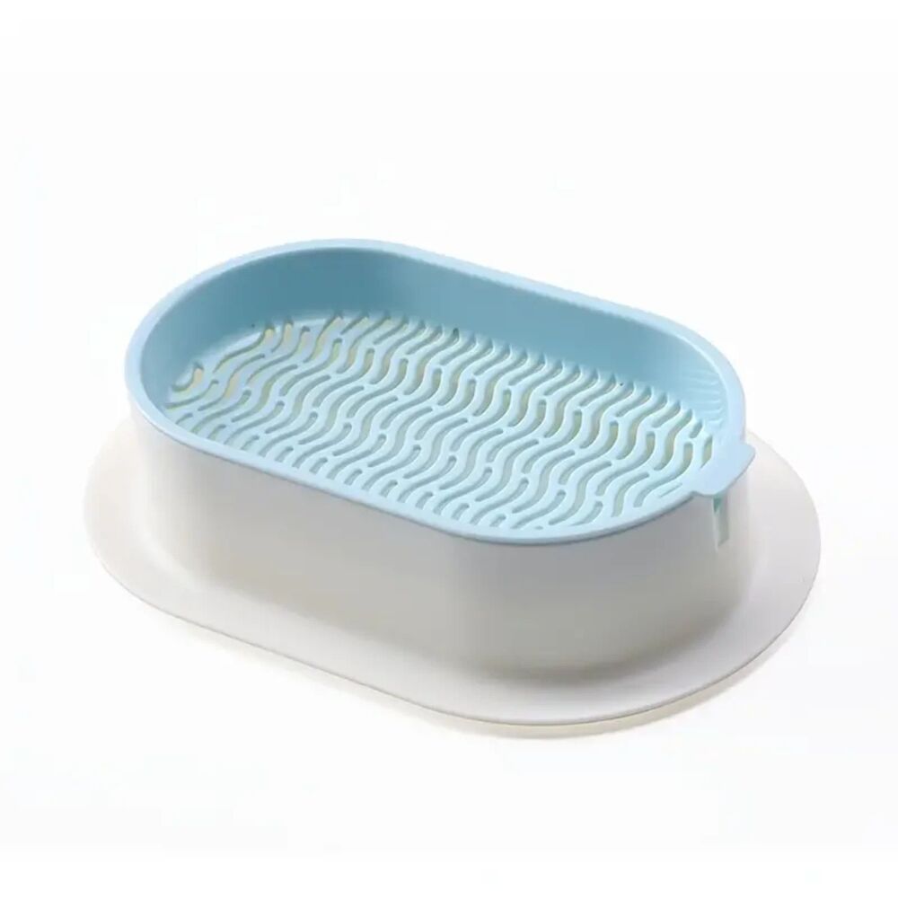 Hydroponic Baby Blue White Cat Grass Germination Soil Free Planter NIP